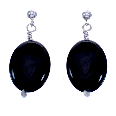 Southwest Onyx Post Dangle Earrings KX121190